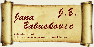 Jana Babušković vizit kartica